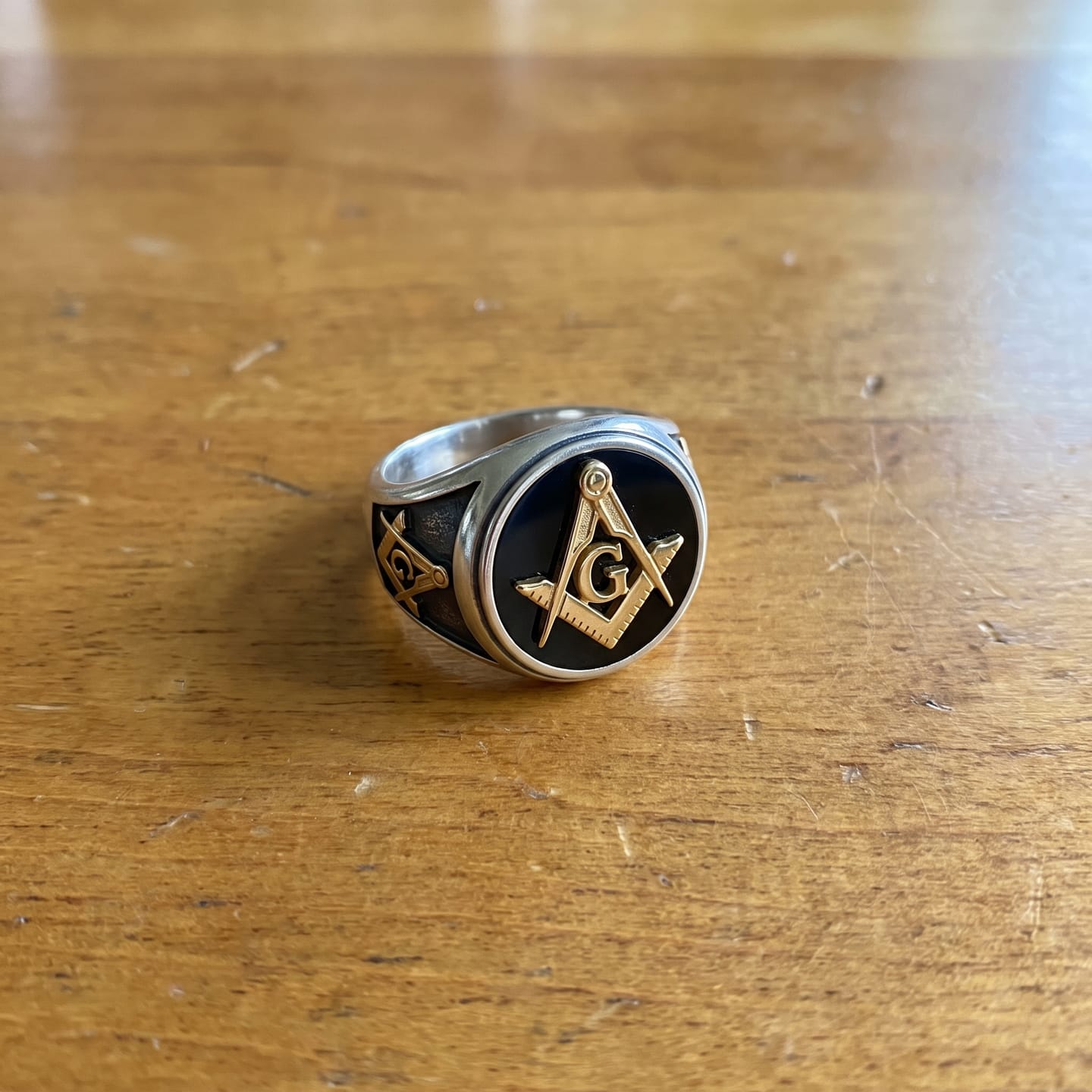Customer photo review of Letter G Masonic Signet Ring