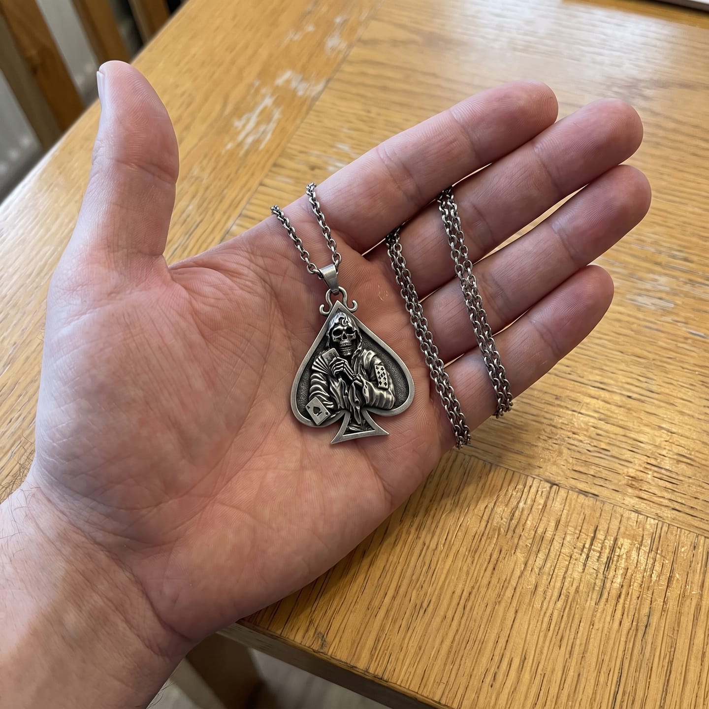 Customer photo review of Death Gambler Pendant