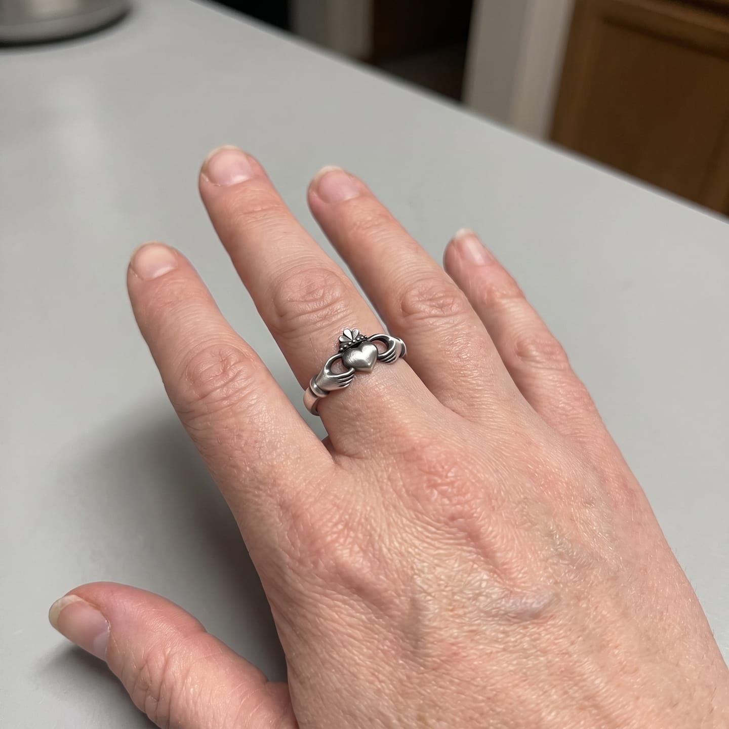 Customer photo review of Claddagh Heart Ring
