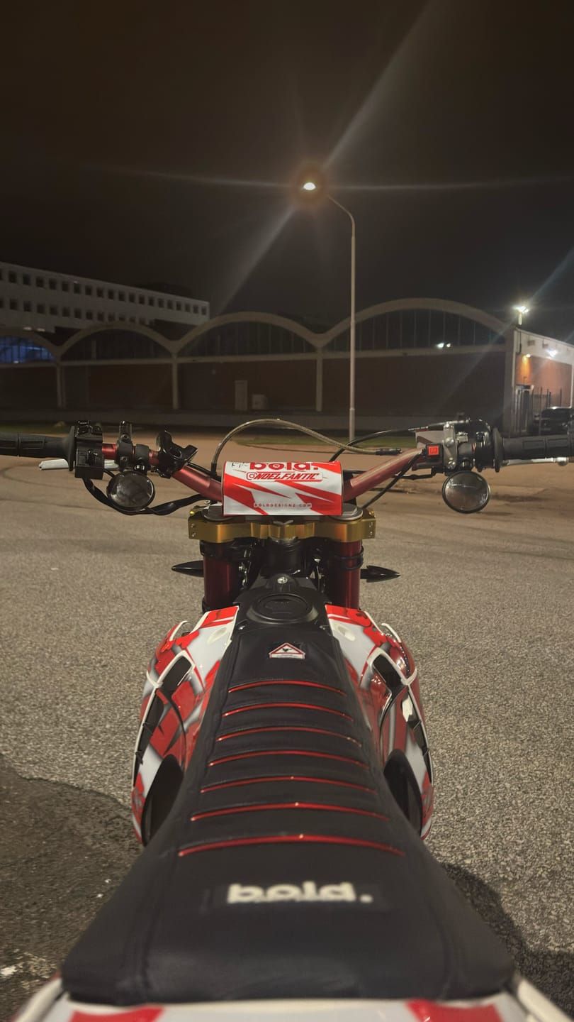 Customer photo review of bold. Mini Supermoto Mirrors