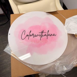 Customer photo review of Acrylic Business Logo Sign