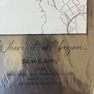 Customer photo review of Where We Met Map Plaque