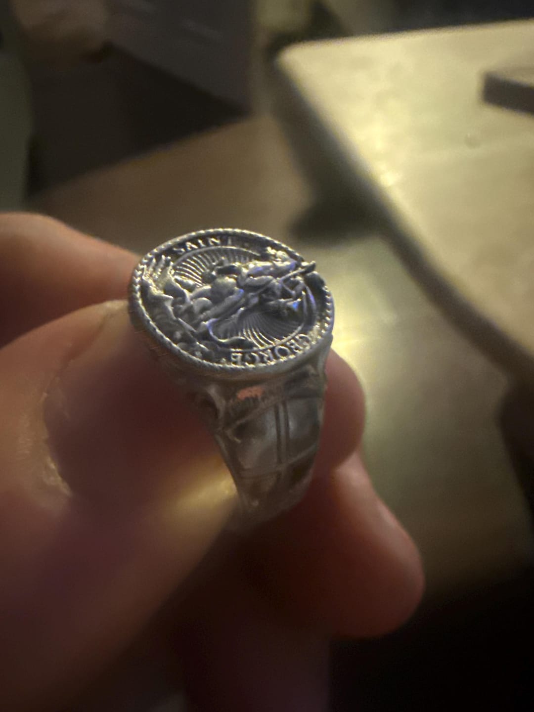 Customer photo review of Saint George Dragon Ring