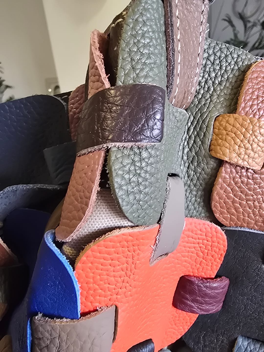 Customer photo review of Puzzle Tote in Pure Leather