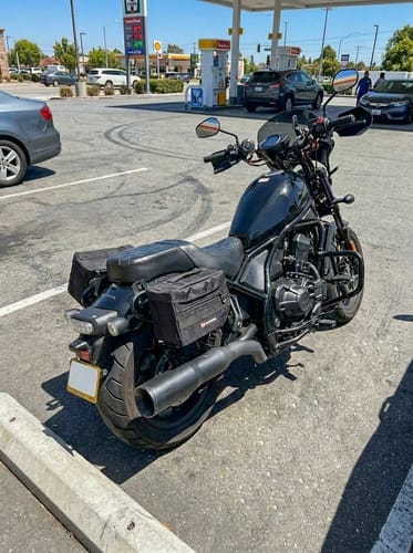 Customer photo review of 10L - Patriot Small Honda Rebel 1100 Motorcycle Throw Over Saddlebags