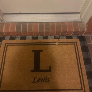 Customer photo review of Personalized Family Name Monogram Doormat