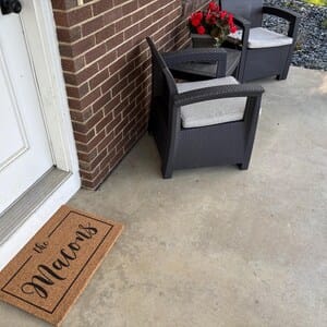 Customer photo review of Your Family Name Your Date Customized Welcome Doormat