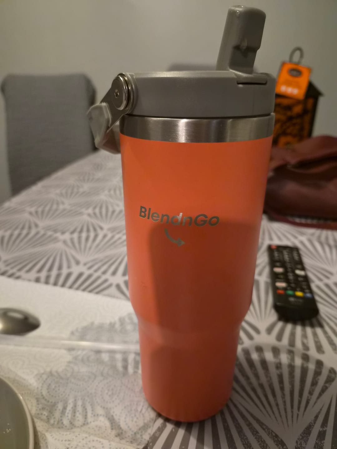 Customer photo review of BlendnGo Travel Essential Flip Straw Tumbler