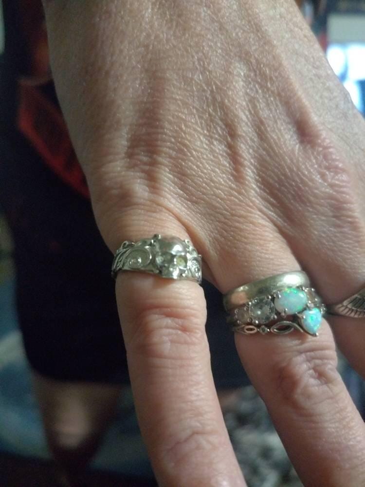 Customer photo review of Scroll Skull Ring