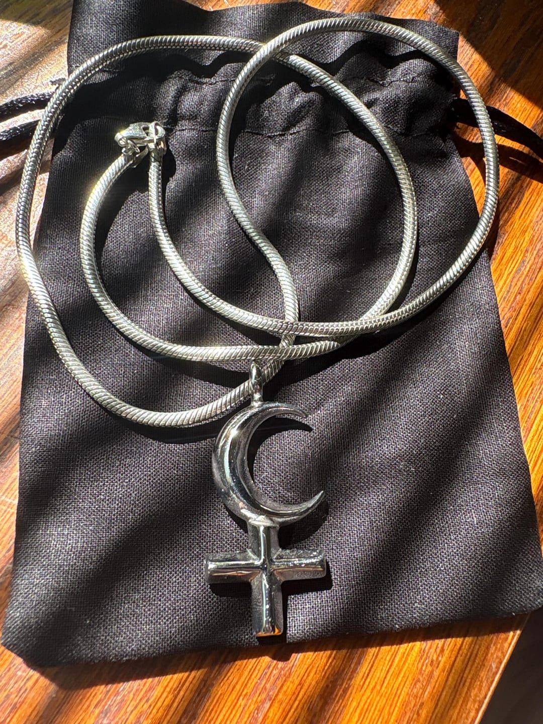 Customer photo review of Lilith Moon Pendant