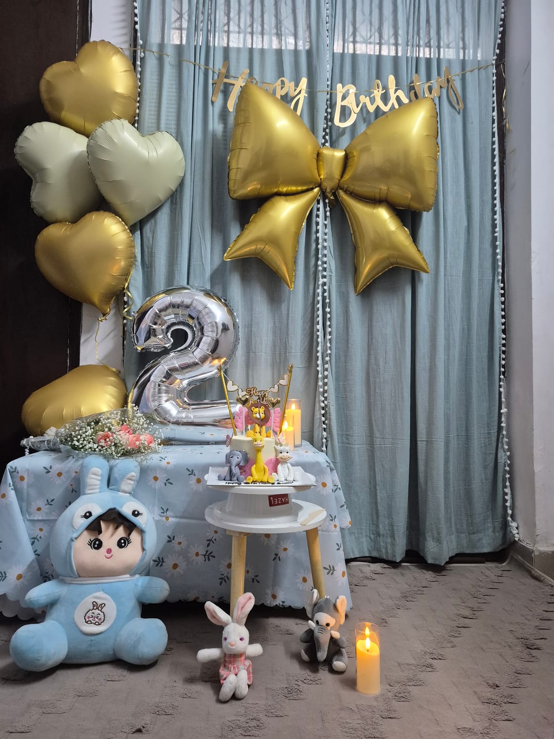 Customer photo review of Jungle theme pink Cake