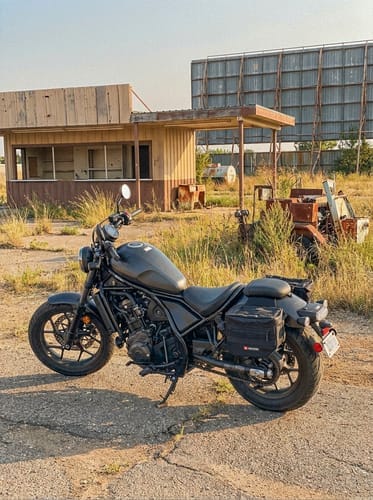 Customer photo review of 10L - Patriot Small Honda Rebel 1100 Motorcycle Throw Over Saddlebags