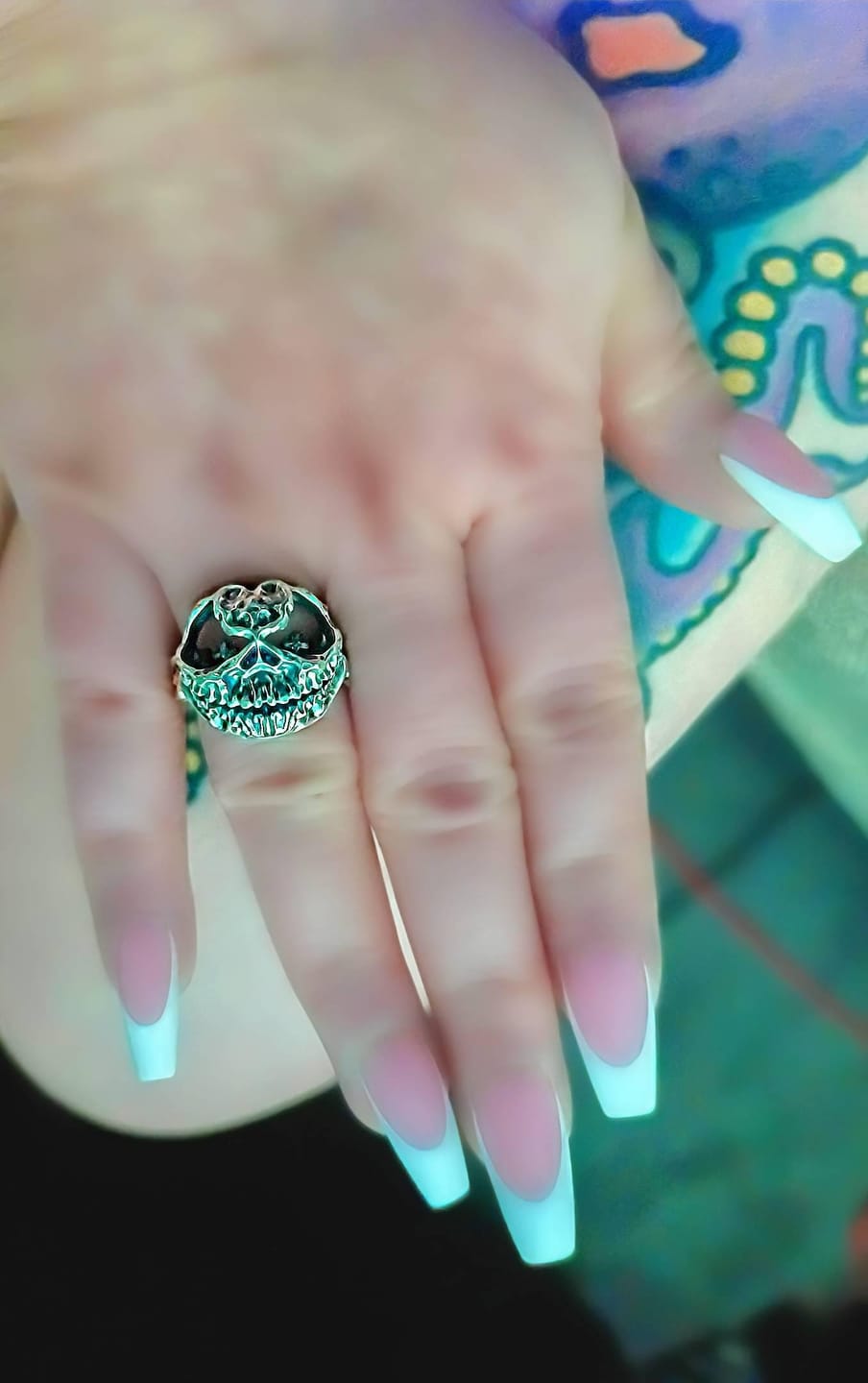 Customer photo review of Hollow Mask Skull Ring