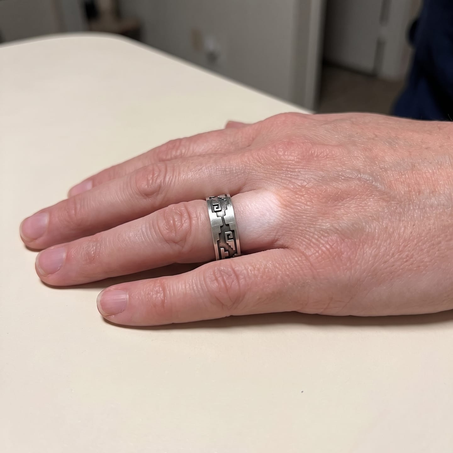 Customer photo review of Aztec Pattern Ring