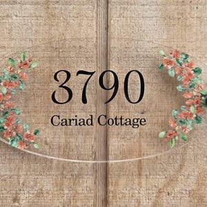Customer photo review of Floral House Number Sign