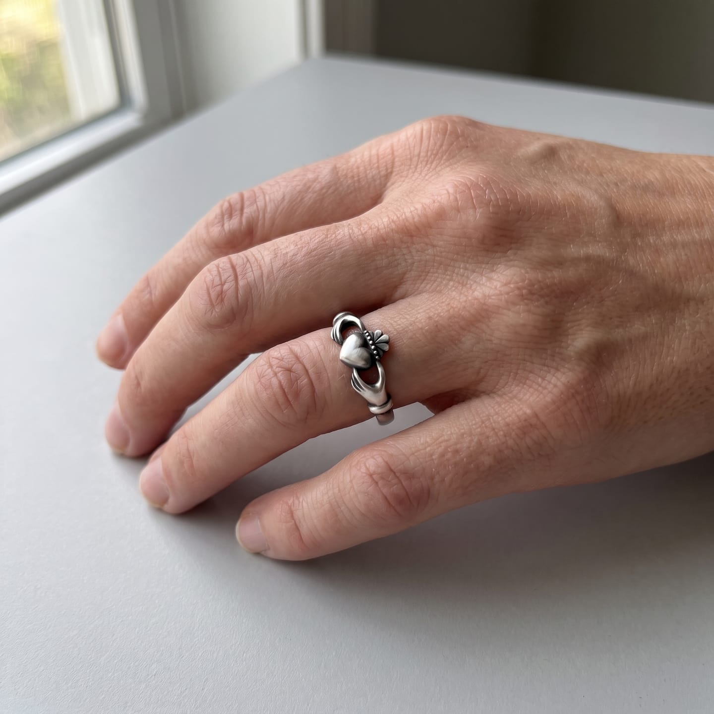 Customer photo review of Claddagh Heart Ring