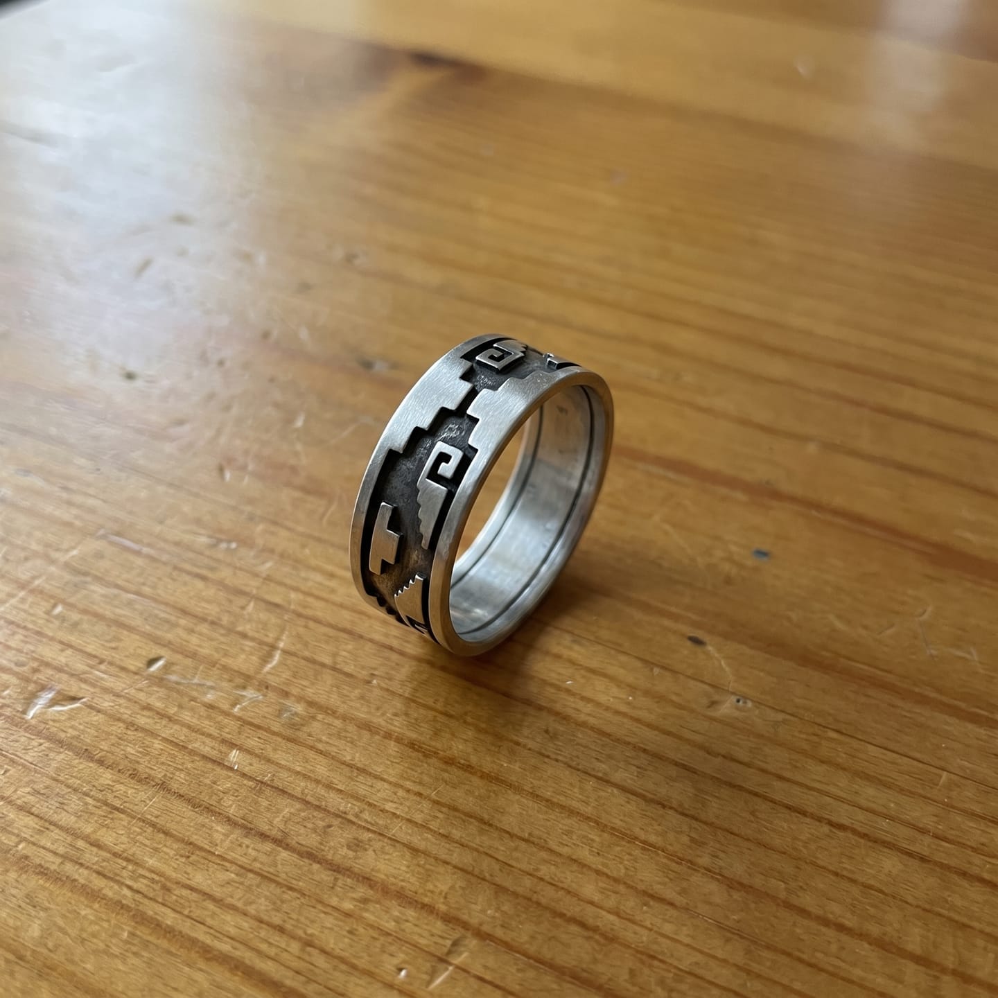 Customer photo review of Aztec Pattern Ring
