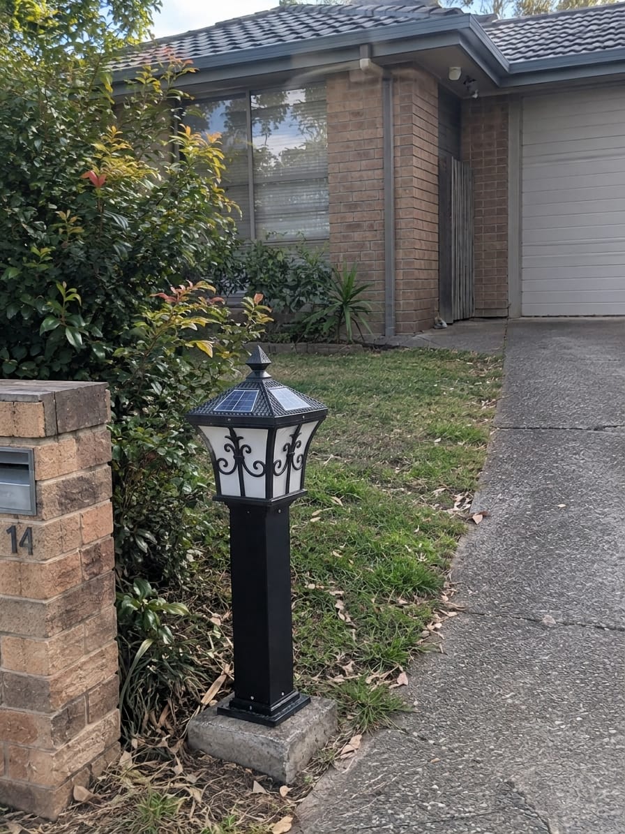 Customer photo review of Vintage Solar Lamp Post | Heritage Walkway Post Lights for Garden