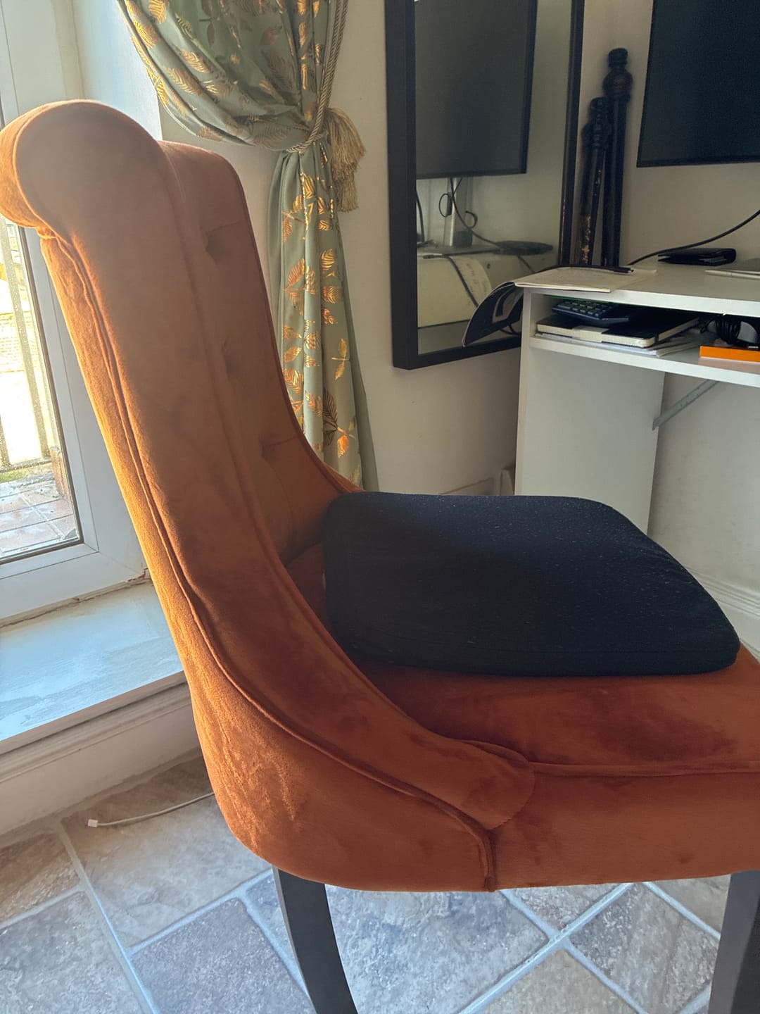 Customer photo review of Kingston Rust Velvet Dining Chair