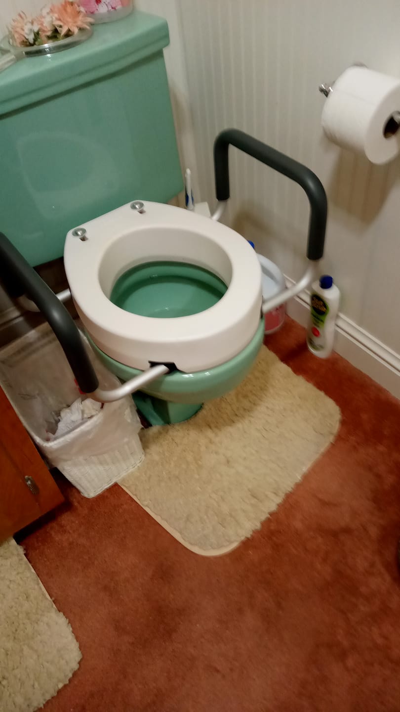 Customer photo review of Raised Toilet Seat With Handles (300lb)
