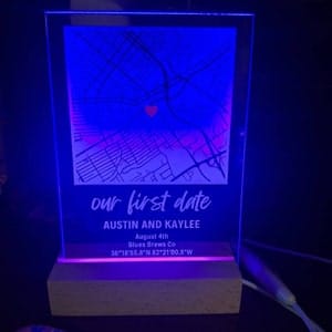 Customer photo review of Where We Met Map Plaque