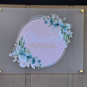 Customer photo review of Acrylic Business Logo Sign