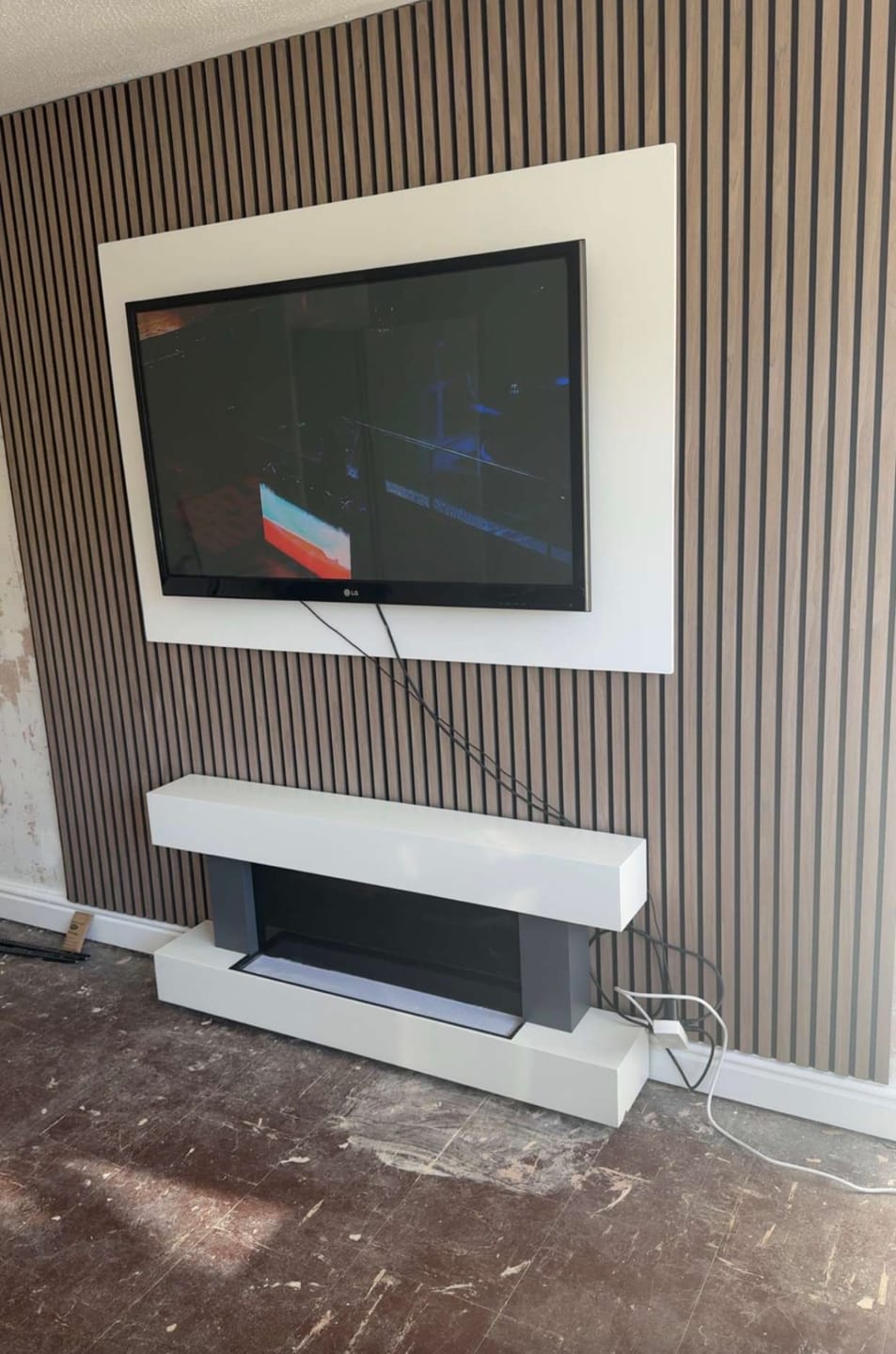 Customer photo review of Acoustic Slat Wall Panels Wooden Decorative Wall Panels Walnut Premium 2.4m x 0.6m