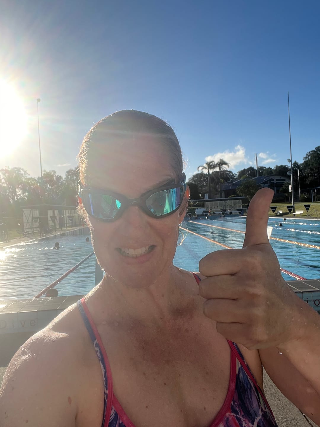 Customer photo review of NanoClear™ Flex Swim Goggles Blue Mirror - (Black)