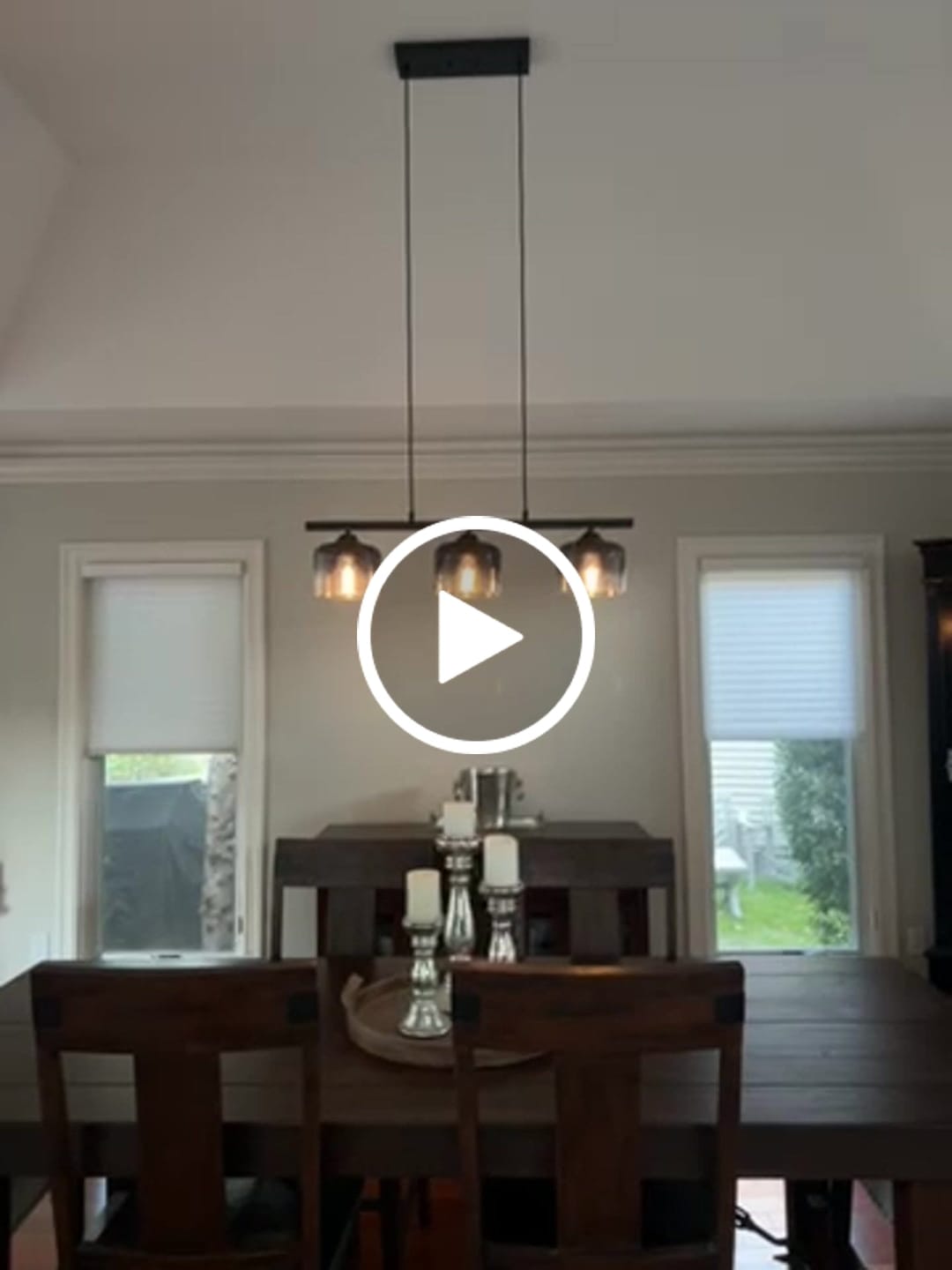 Customer video review of Contemporary 3-Light Gradual Smoked Glass Island Chandelier