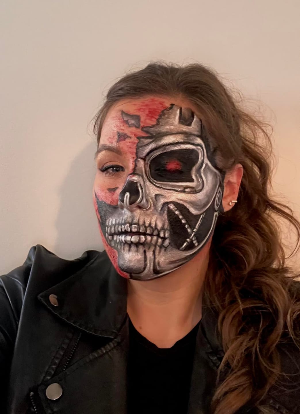 Customer photo review of Blue Squid PRO Face Paint Stick - Waterproof Body Paint for Adults & Kids Eye Black Baseball, Softball - Vegan Hypoallergenic Twist-Up Non-Toxic Makeup Stick for Cosplay, Sports & SFX