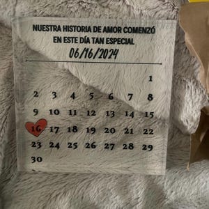 Customer photo review of Personalized Calendar Keepsake for Anniversary