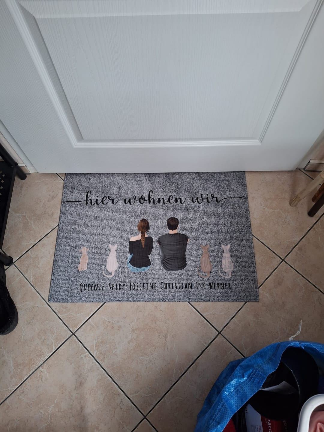 Customer photo review of Personalisierte Fußmatte - Pärchen
