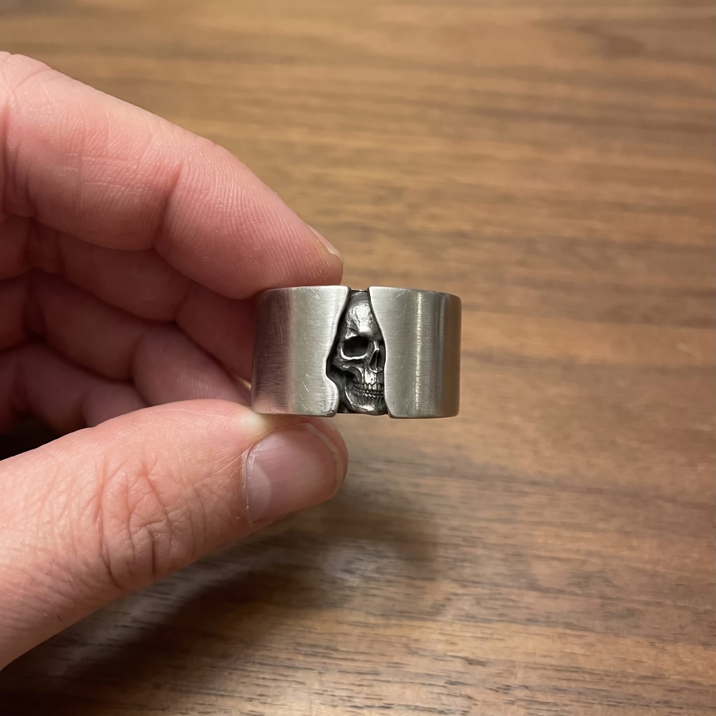 Customer photo review of Concealed Skull Ring