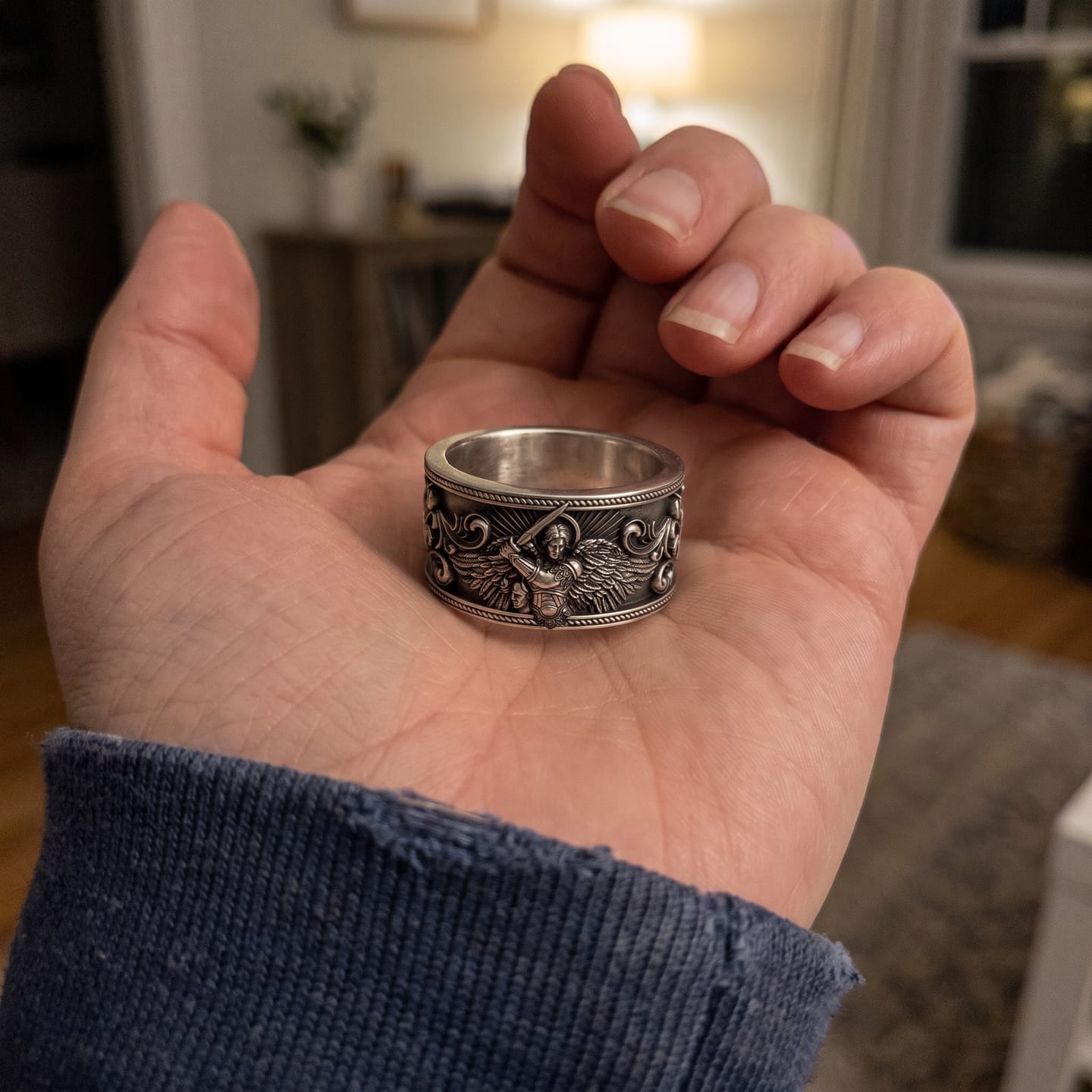 Customer photo review of Saint Michael Sword Ring