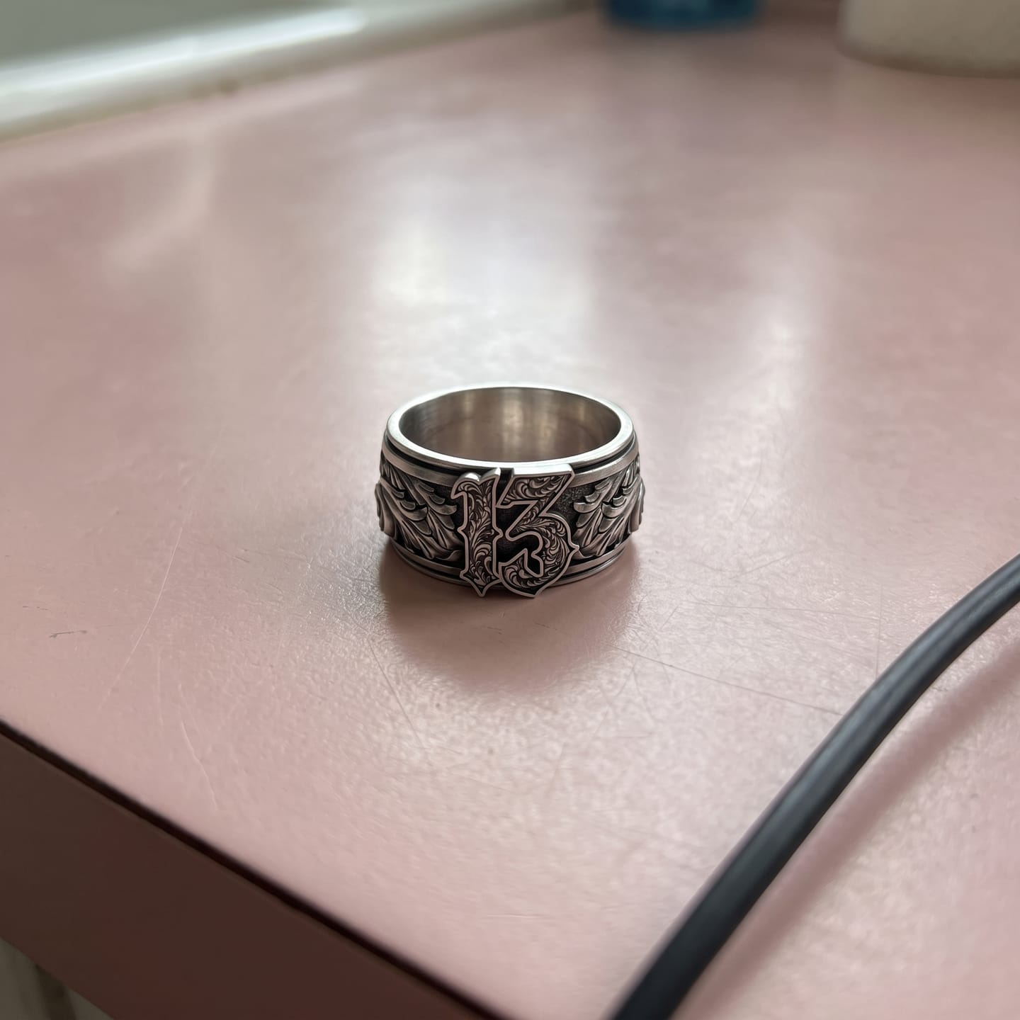 Customer photo review of Lucky 13 Scroll Ring