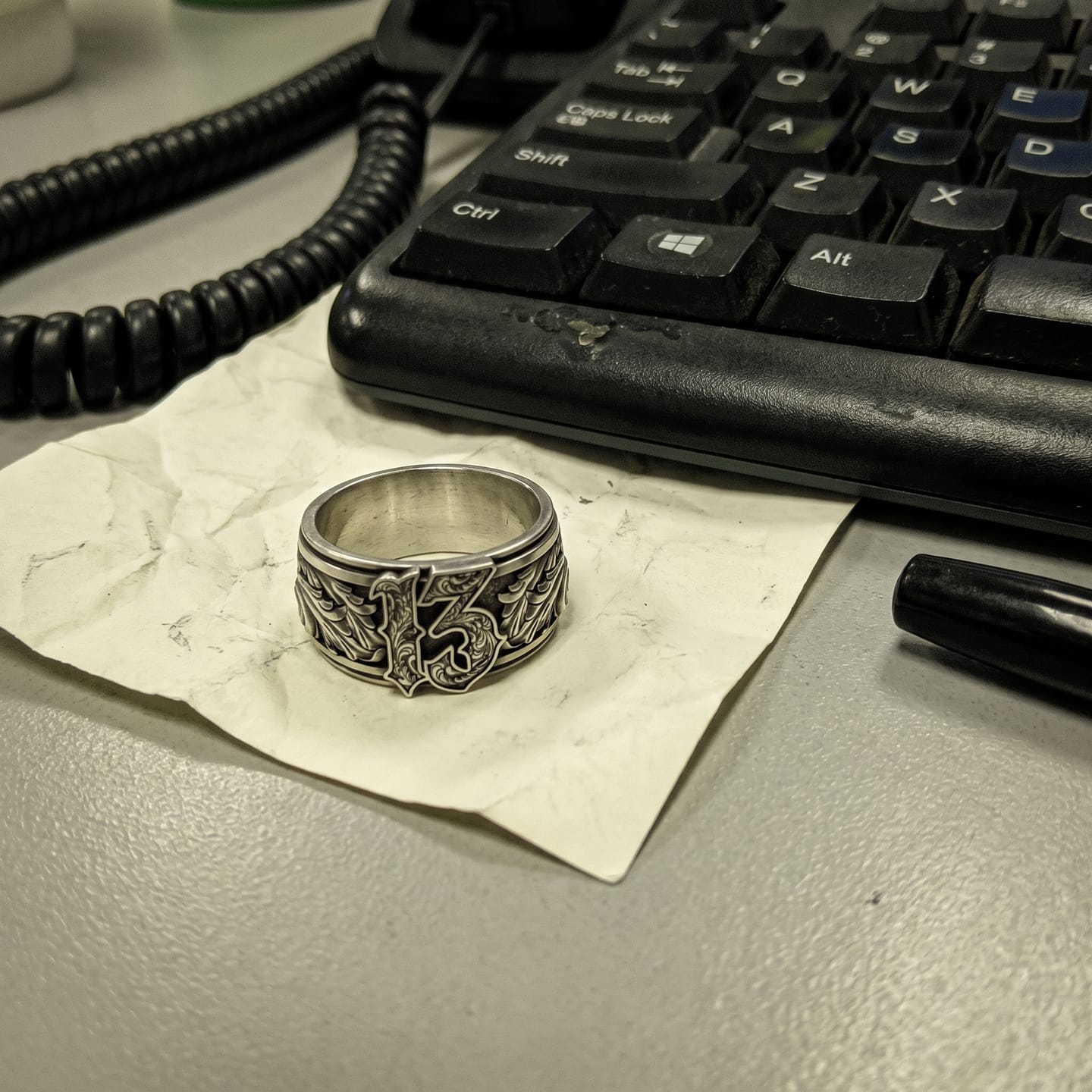 Customer photo review of Lucky 13 Scroll Ring