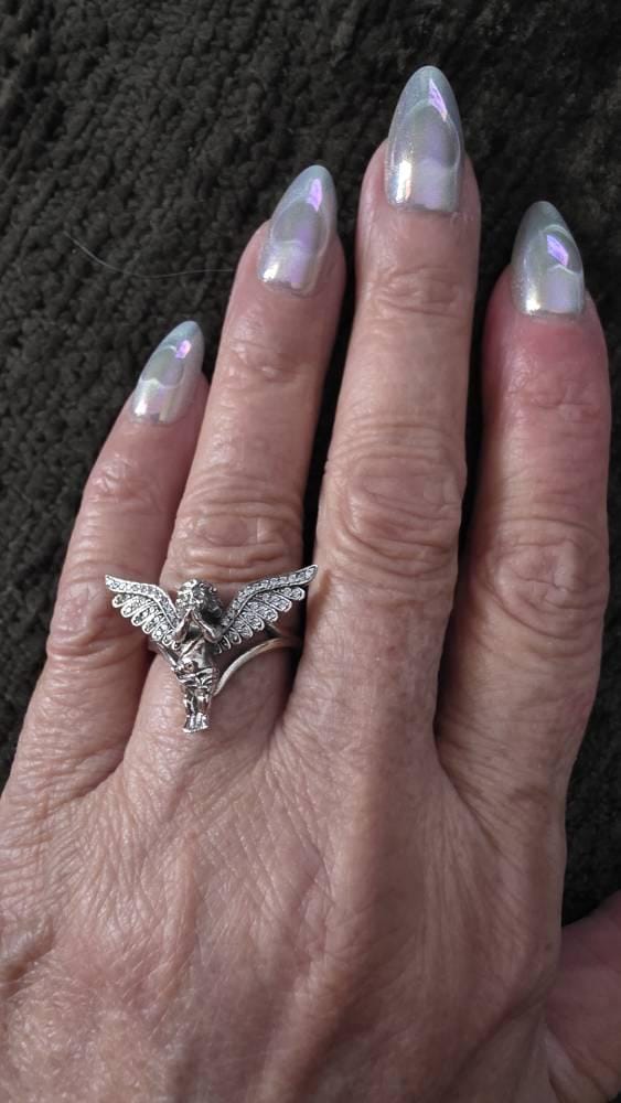 Customer photo review of Praying Cherub Ring