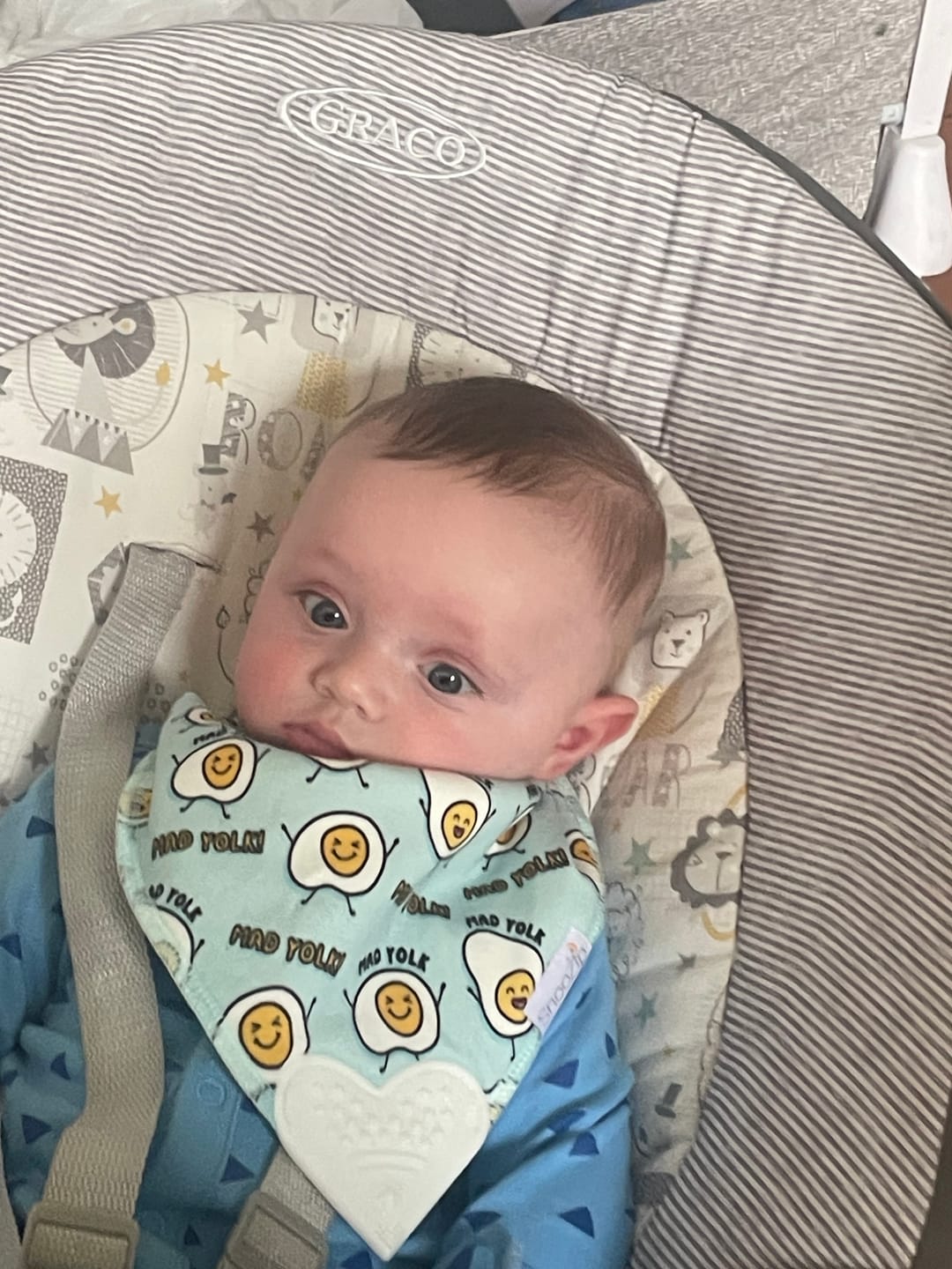 Customer photo review of Mad Yolk Teething Bib