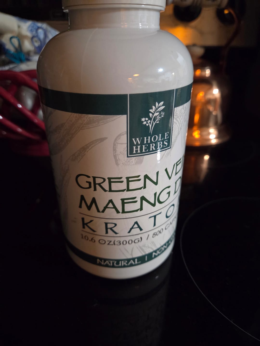 Customer photo review of Whole Herbs Green Vein Maeng Da Kratom Capsules