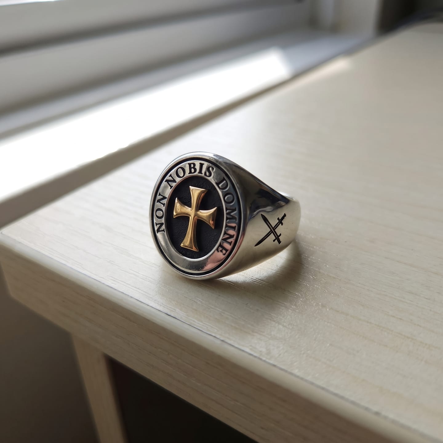 Customer photo review of Non Nobis Domine Templar Ring