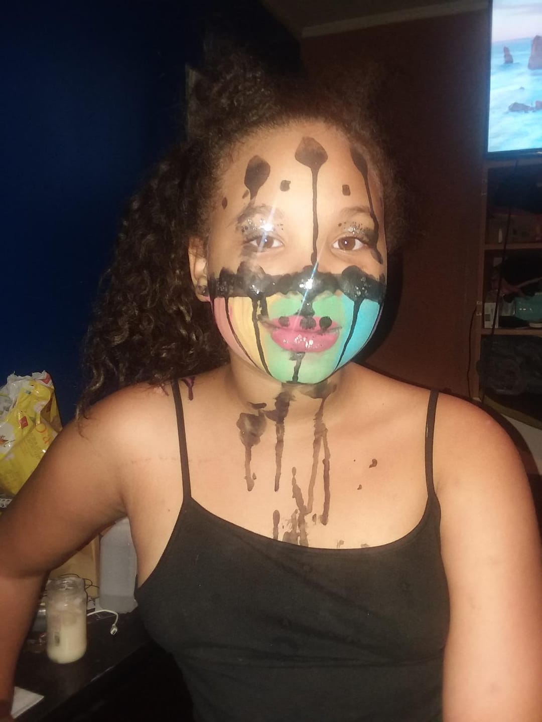 Customer photo review of Blue Squid Twist-Up Face & Body Paint Crayons
