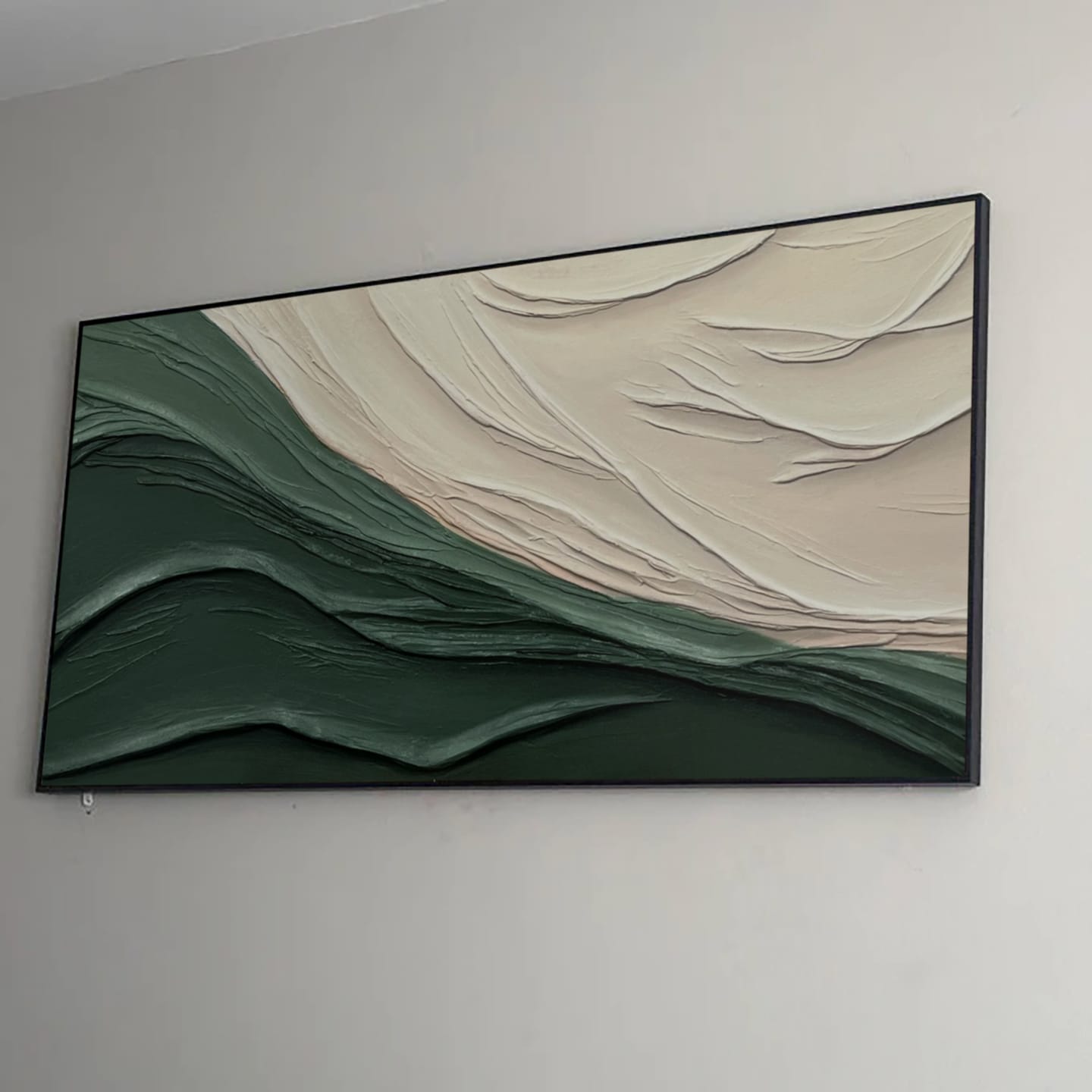 Customer photo review of Green Minimalist Textured Canvas Art  #WM104