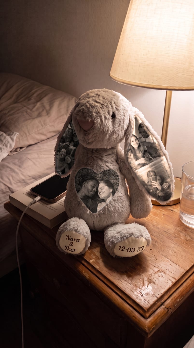 Customer photo review of Conejito de Peluche Personalizable
