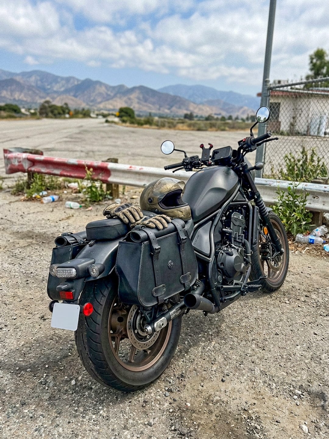 Customer photo review of 30L - SpiritBlade Roll-Top Large Honda Rebel 1100 CMX1100 Motorcycle Leather Saddlebags