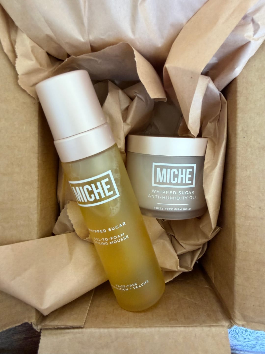 Customer photo review of WHIPPED SUGAR Mousse & Gel Styling Bundle (Limited Edition)