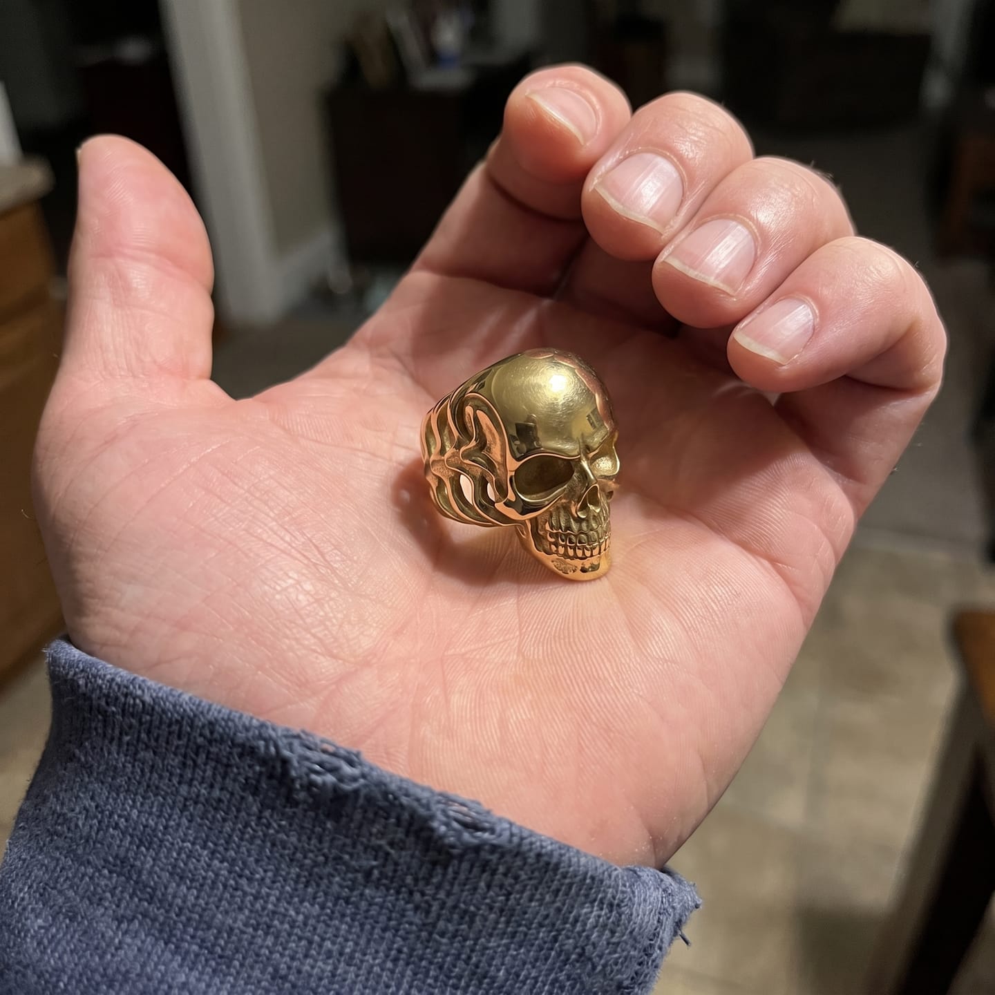 Customer photo review of Tribal Skull Ring