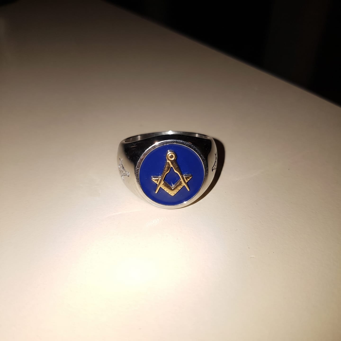 Customer photo review of Blue Lodge Masonic Signet Ring