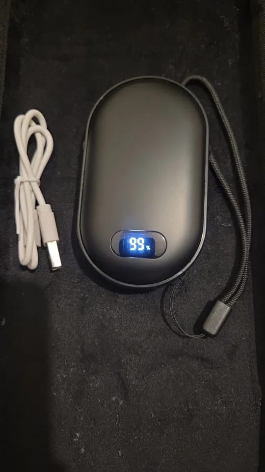 Customer photo review of Rechargeable Hand Warmer, Heats Both Sides