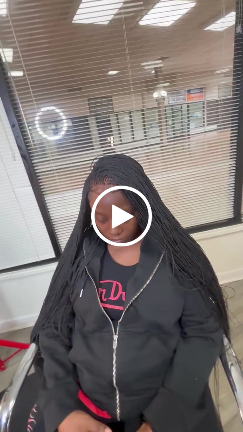 Customer video review of Mica - Micro Senegalese Twist Pre Bleached Swiss HD Full Lace Knotless Braids Wig 799 Strands