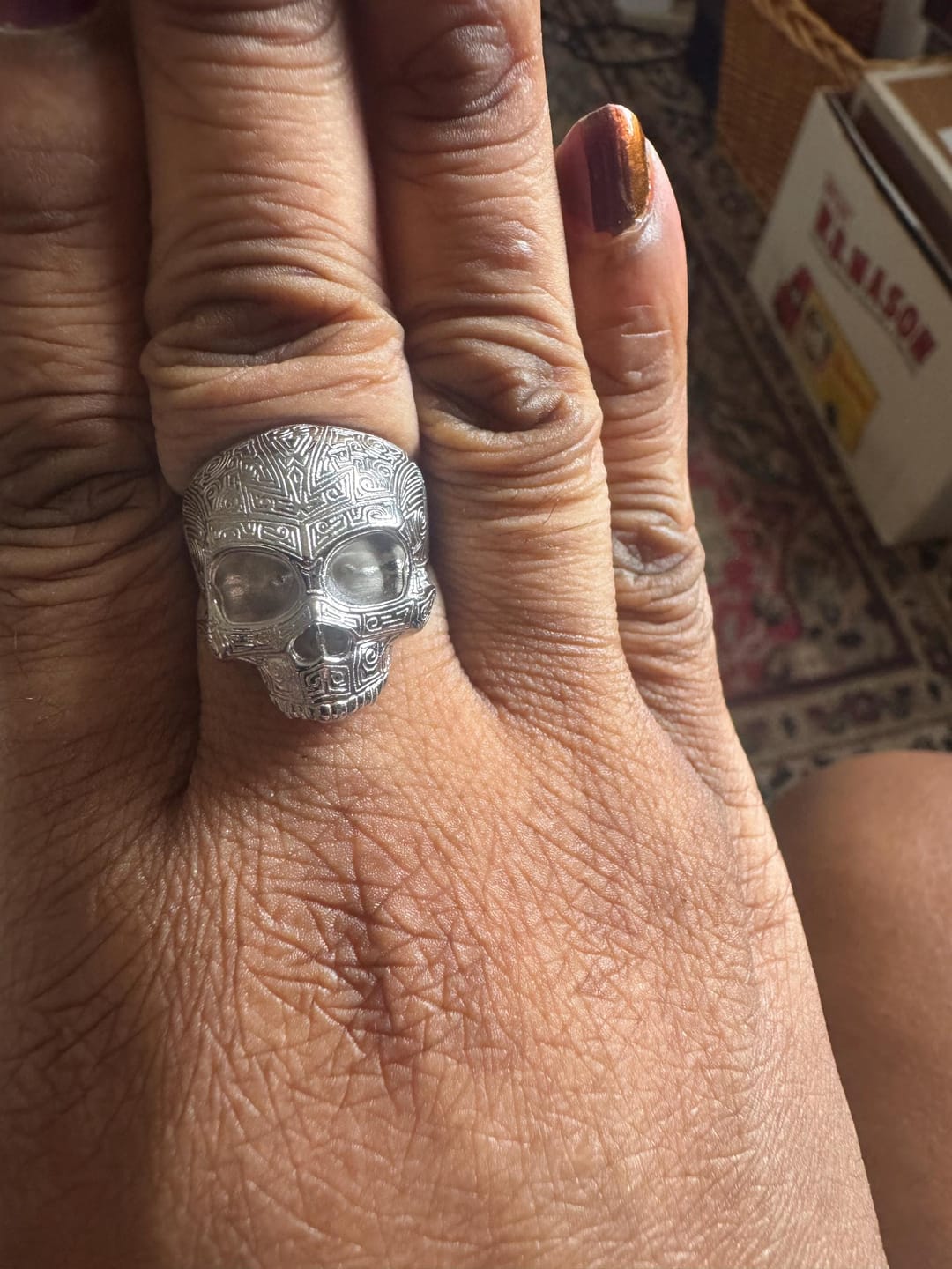 Customer photo review of Tribal Skull Ring